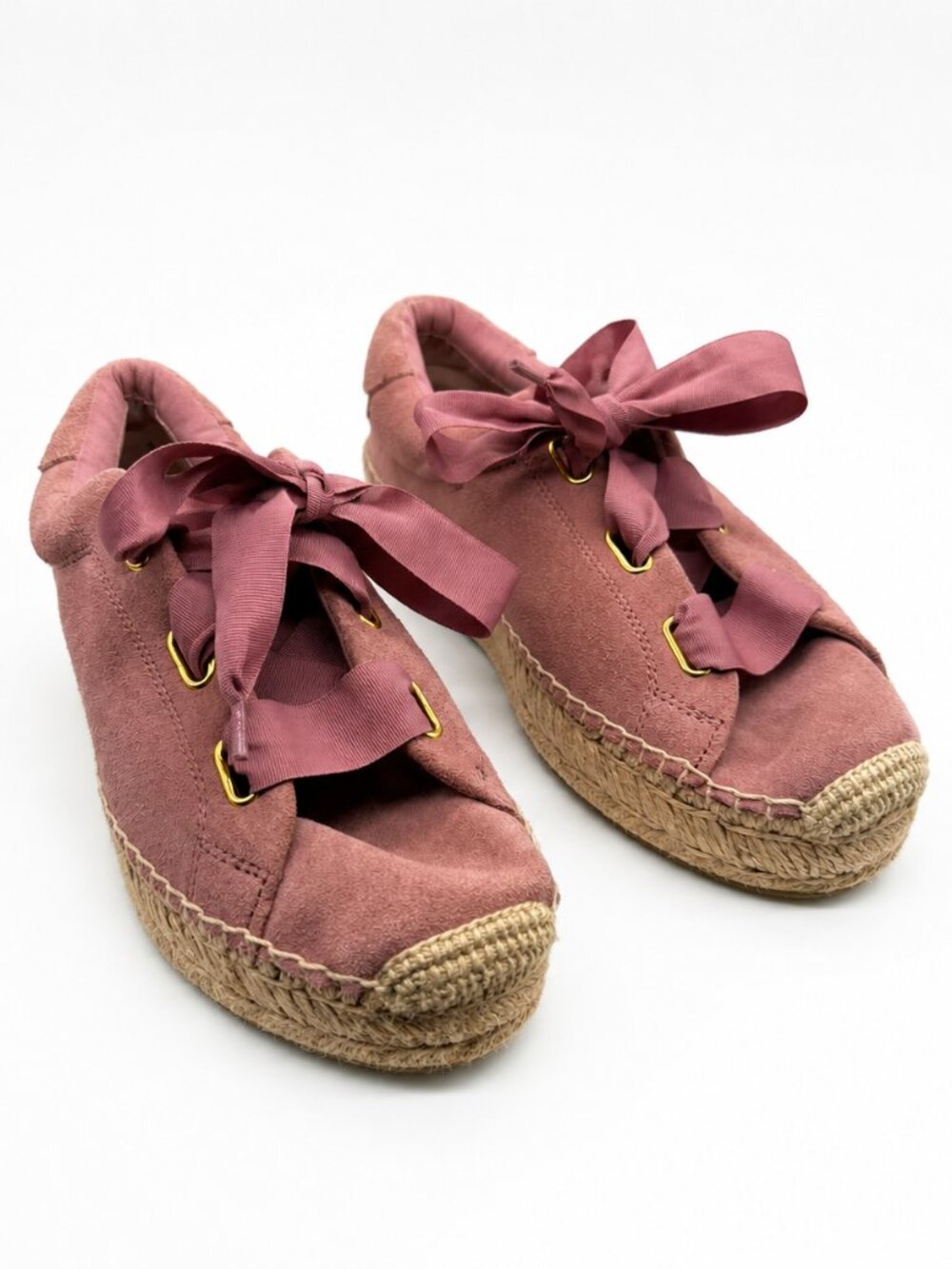 UGG Women’s Size 9 Pink Suede Ribbon Lace Espadrille Sneakers